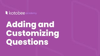 Adding and Customizing Questions  Kotobee Academy [upl. by Ovid]