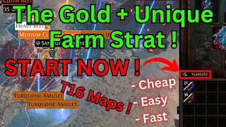 325 The Gold and Unique Farm Strat on T16 Maps on POE  Easy Fast and Cheap [upl. by Lrae533]