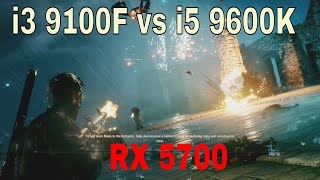 i3 9100F vs i5 9600K RX 5700 [upl. by Kellby]