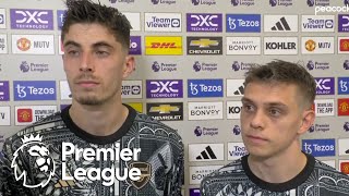 Kai Havertz Leandro Trossard react to Arsenals win v Man United  Premier League  NBC Sports [upl. by Rafiq]