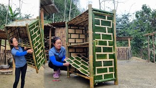 The girl built her own farm Stove Toilet Chicken and duck coop from bamboo in the forest [upl. by Hgielime]