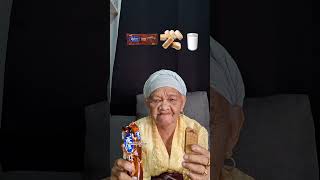 Great Grandmother👵Eating Food Emoji Challenge🥮🍪🥛eatingemojichallenge makan food shorts [upl. by Yram]