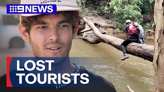 German tourists get lost in crocodileinfested bush  9 News Australia [upl. by Nnednarb971]