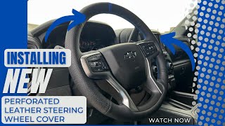 Installing New Perforated Leather Steering Wheel Cover From East Detailing [upl. by Elliven258]