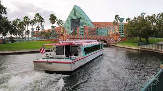 Walking to Swan amp Dolphin amp Taking Friendship Boat to Hollywood Studios in 4K  Walt Disney World [upl. by Conney]