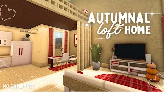 🍒 Autumnal Loft Home Bloxburg House Build  No Gamepass 🍁🍯 [upl. by Maxma]