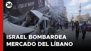 MEDIO ORIENTE  Israel bombardeó mercado en el sur del Líbano [upl. by Freddie]