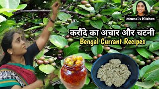 Traditional Raw Karonda Pickle Recipes  करौदे का अचार और चटनी  Village Cooking Karonde ki chutney [upl. by Beedon4]