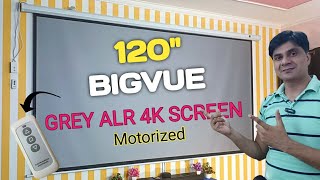 BIGVUE 120quot GREY ALR 4K Motorized Projector Screen  Unboxing amp Review [upl. by Neddie]