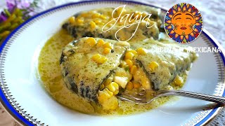 Chiles Rellenos con Queso y Elotitos a la Crema sin Capear [upl. by Ylam]