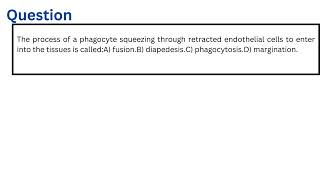 The process of a phagocyte squeezing through retracted endothelial cells to enter into the tissues i [upl. by Quenna]