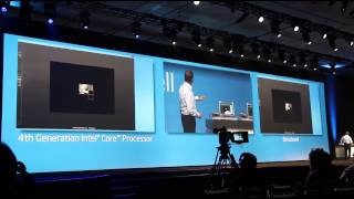 Intel demos Haswell vs Broadwell at IDF 2013 shows lower power consumption higher performance [upl. by Macur]