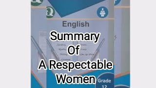 A Respectable Women in Nepaliclass 12 Summary of English literature by guruba [upl. by Meridel]