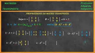 MATRIZES TRANSPOSTAS COM PROPRIEDADES [upl. by Radec]