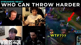 Streamers react the BIGGEST THROW in Worlds 2024 [upl. by Marrilee]