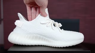 Yeezy 350 quotTriple Whitequot How Dirty After One Hour [upl. by Arek182]