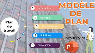 Modèle de Présentation Powerpoint Gratuit  faire un plan de travail [upl. by Lally1]