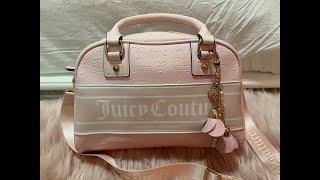 What’s in my Pretty Pink Juicy Couture Bowler Satchel Bag [upl. by Morra922]