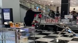 Video Man trashes Bloomingdales in CT in violent rampage [upl. by Inalel]