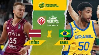 BRASIL X LETÔNIA  PRÉOLÍMPICO DE BASQUETE  AO VIVO [upl. by Philbin]