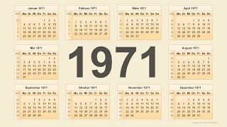 Kalender 1971 [upl. by Sirob264]