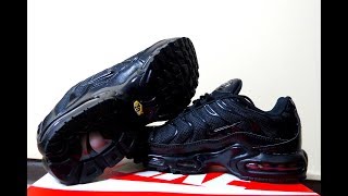 Nike Air Max Plus Triple Black Unboxing amp On Foot Review [upl. by Uol471]