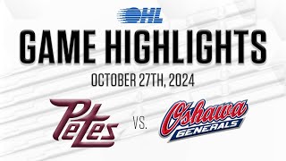 OHL Highlights Peterborough Petes  Oshawa Generals Oct 27 2024 [upl. by Sandy]