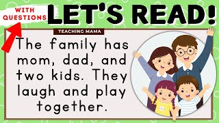 LETS READ  READING COMPREHENSION  PRACTICE READING SIMPLE ENGLISH FOR KIDS  TEACHING MAMA [upl. by Aisenet]