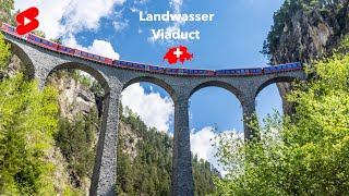 Landwasser Viaduct Switzerland Railway Shared by Bernina Express and Glacier Express [upl. by Alair661]