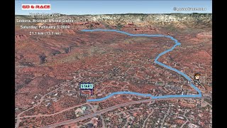 RunSedona 2024 fly over the halfmarathon 3D course map [upl. by Mauralia]