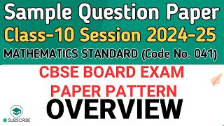 CBSE sample paper released for Session 202425  CBSE Class 10 Maths SQP Overview  Board Exam 2025 [upl. by Justinian]