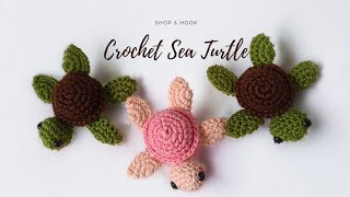 EASIEST CROCHET NOSEW SEA TURTLE PATTERN VIDEO TUTORIAL [upl. by Zetnod]