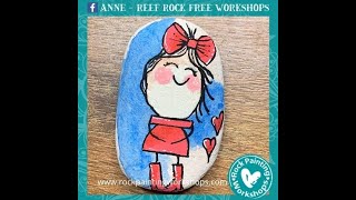 Smirky Girl Rock Painting Tutorial [upl. by Notla]