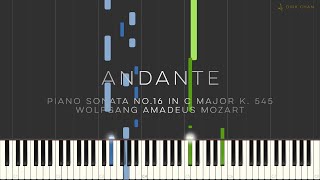 Mozart Piano Sonata No16 in C Major K 545 Andante Tutorial Synthesia 2nd Movement – Dirk Chan [upl. by Eilsek]