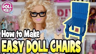 How to Make Easy Barbie Doll Clothespin Chairs I Easy Doll Crafts [upl. by Enohpesrep]