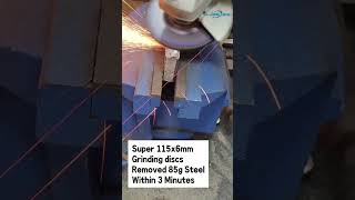 Super 115x6mm grinding discs removed 85g steel within 3 minute [upl. by Sekoorb595]