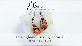 Easy Herringbone Earring Tutorial for Beginners [upl. by Valerian]