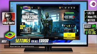 COD Warzone Mobile Best Settings For BlueStacks Fix Lag and All Error [upl. by Hay]