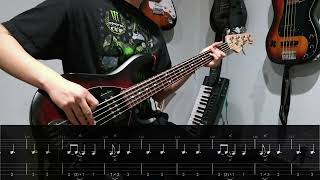 Deftones  Pompeji  Bass Cover  Play Along Tabs [upl. by Frasch]