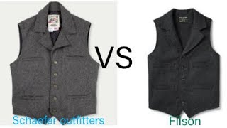 Filson mackinaw wool western style vest VS Schaefer outfitters cattle baron vest comparison review [upl. by Mollie691]