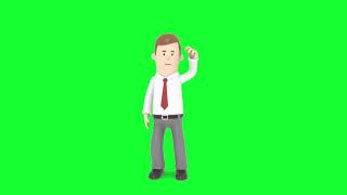 3D Character Saying Hello Animation Green Screen Video  Stock Video Footage  No Copyright Videos [upl. by Kcirb781]