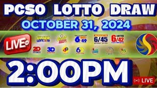 LOTTO 2PM LIVE DRAW TODAY OCTOBER 312024 [upl. by Irab7]