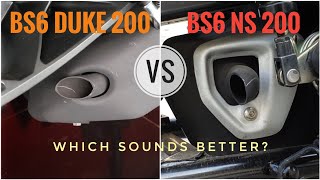 BS6 Pulsar NS200 vs Duke 200 Exhaust Sound  Which is Better [upl. by Izzy]