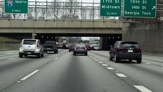 Atlanta Downtown Connector Interstate 75 Exits 242 to 251 northbound [upl. by Sayles987]