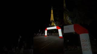 Marathon Pour Tous Paris finishing point LIVE with a Stunning view toureiffel paris2024 [upl. by Ydnys338]