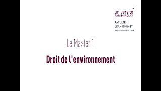 Master 1  Droit de lenvironnement [upl. by Jasmine]