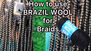 How to use Brazil Wool to Braid Hair  DiscoveringNatural [upl. by Haroppizt]