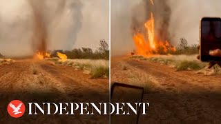 Huge firenado captured on camera in Australian Outback [upl. by Ydderf]