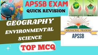 APSSB EXAM QUICK REVISION GEOGRAPHY ENVIRONMENTAL SCIENCE TOP MCQ [upl. by Zobe]