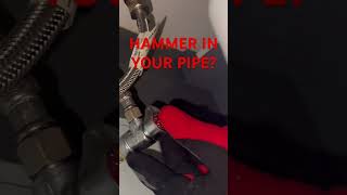 Water hammer sound when Faucet pressure changes quickly  How to limit pressure with shutoff valve [upl. by Anhaj]